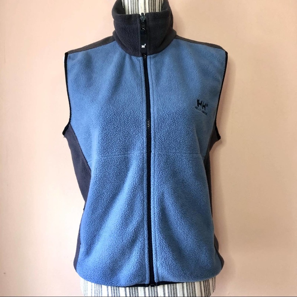 Hellt Hanson Vintage Fleece Vest Blue Y2K Size Small